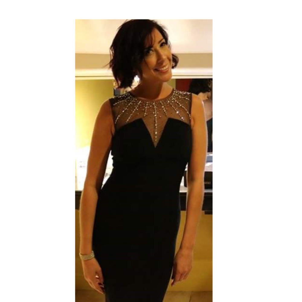 Black Embellished Illusion Neck Mermaid Gown- Prom - Picture 3 of 4